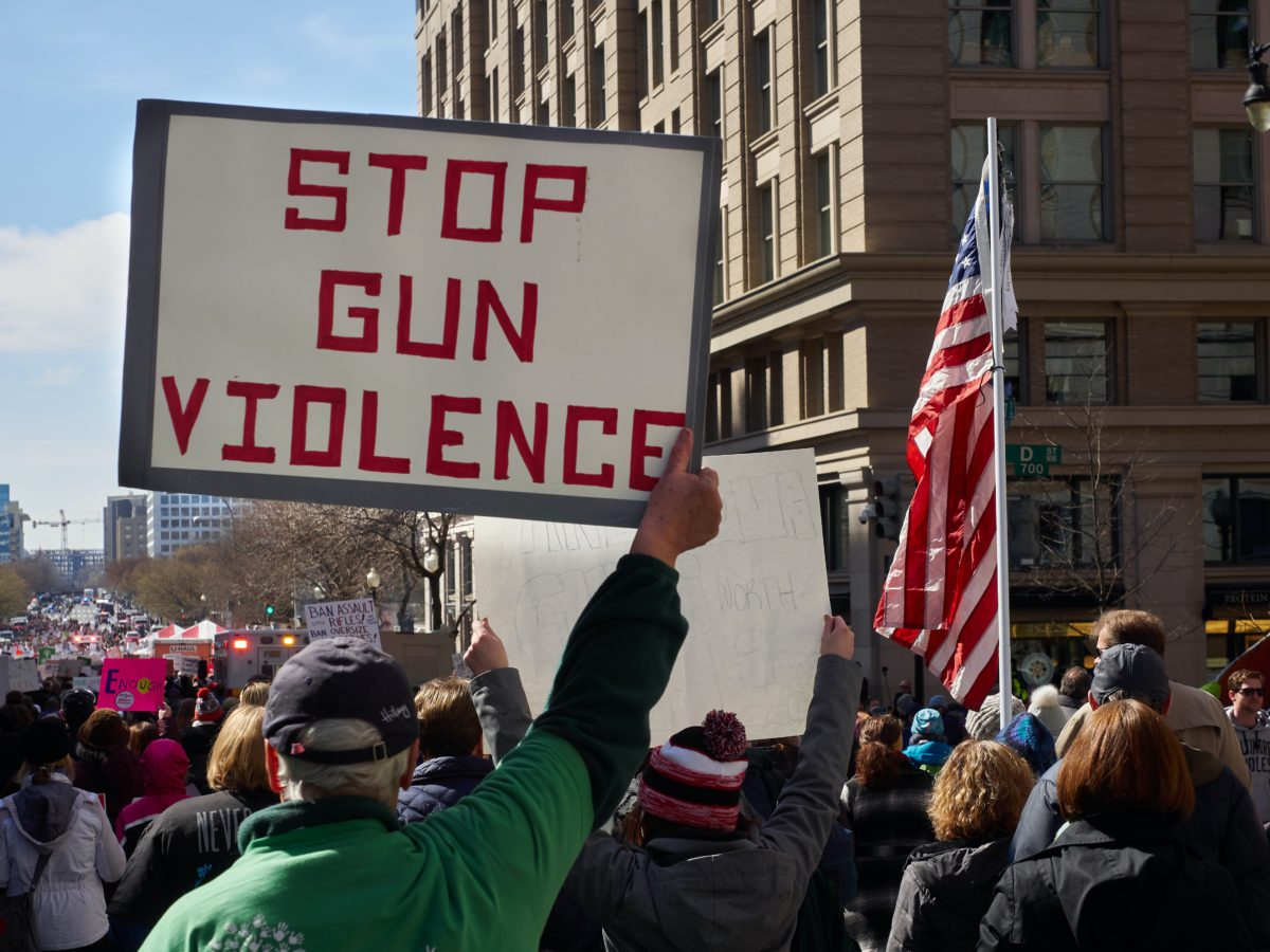 Photo depicts a protest against gun violence | Photo by Chip Vincent on Unsplash